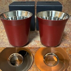 Free saucers NEW in Box 2 Nespresso Pixie Lungo Cups Cherry Red 5.5 Designers